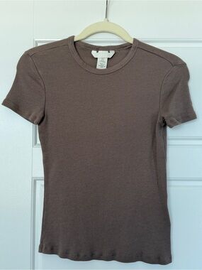 H&M Ribbed Short Sleeve Tee